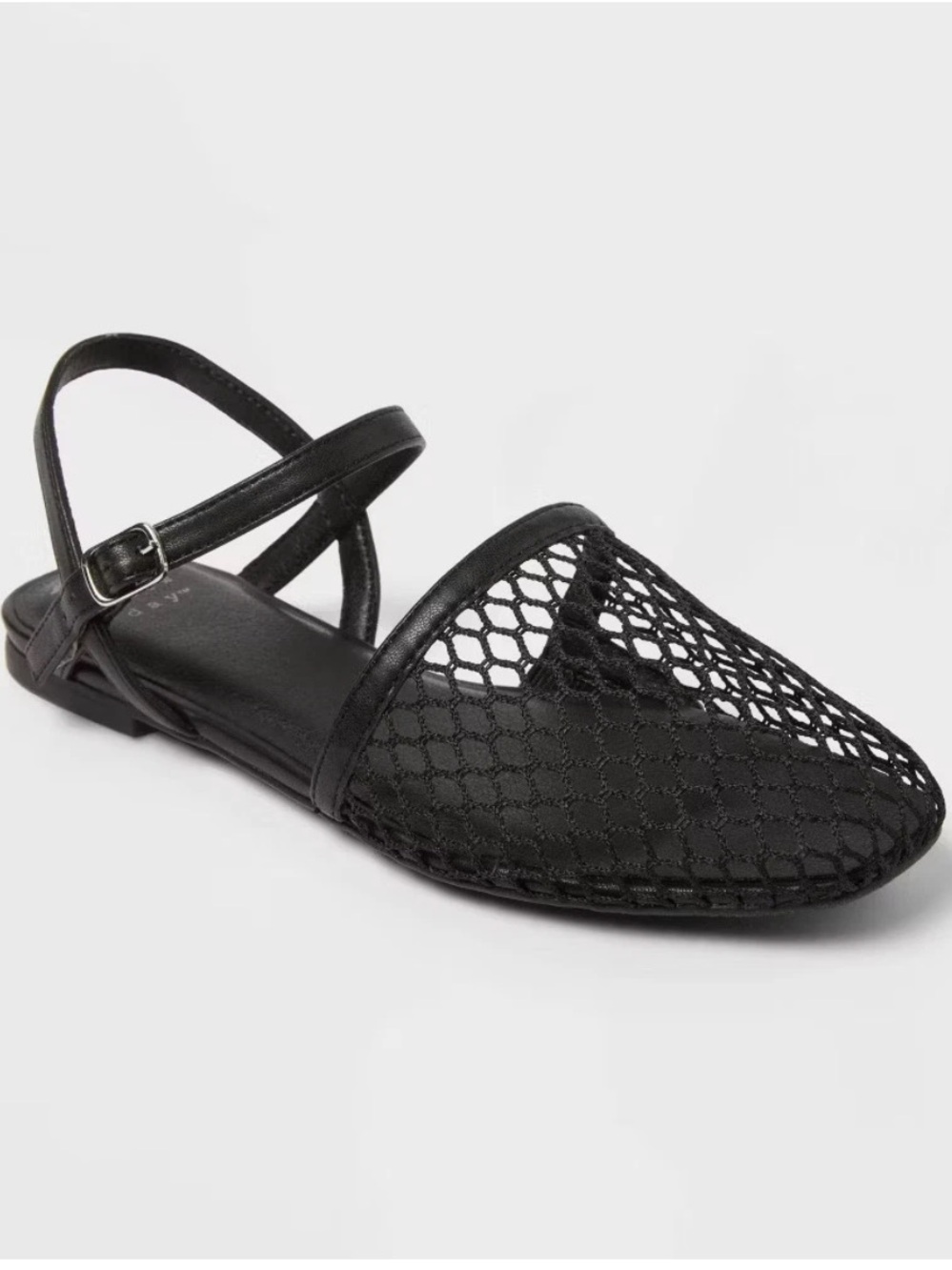 a new day Black Mesh Pointed Toe Slingback Flats